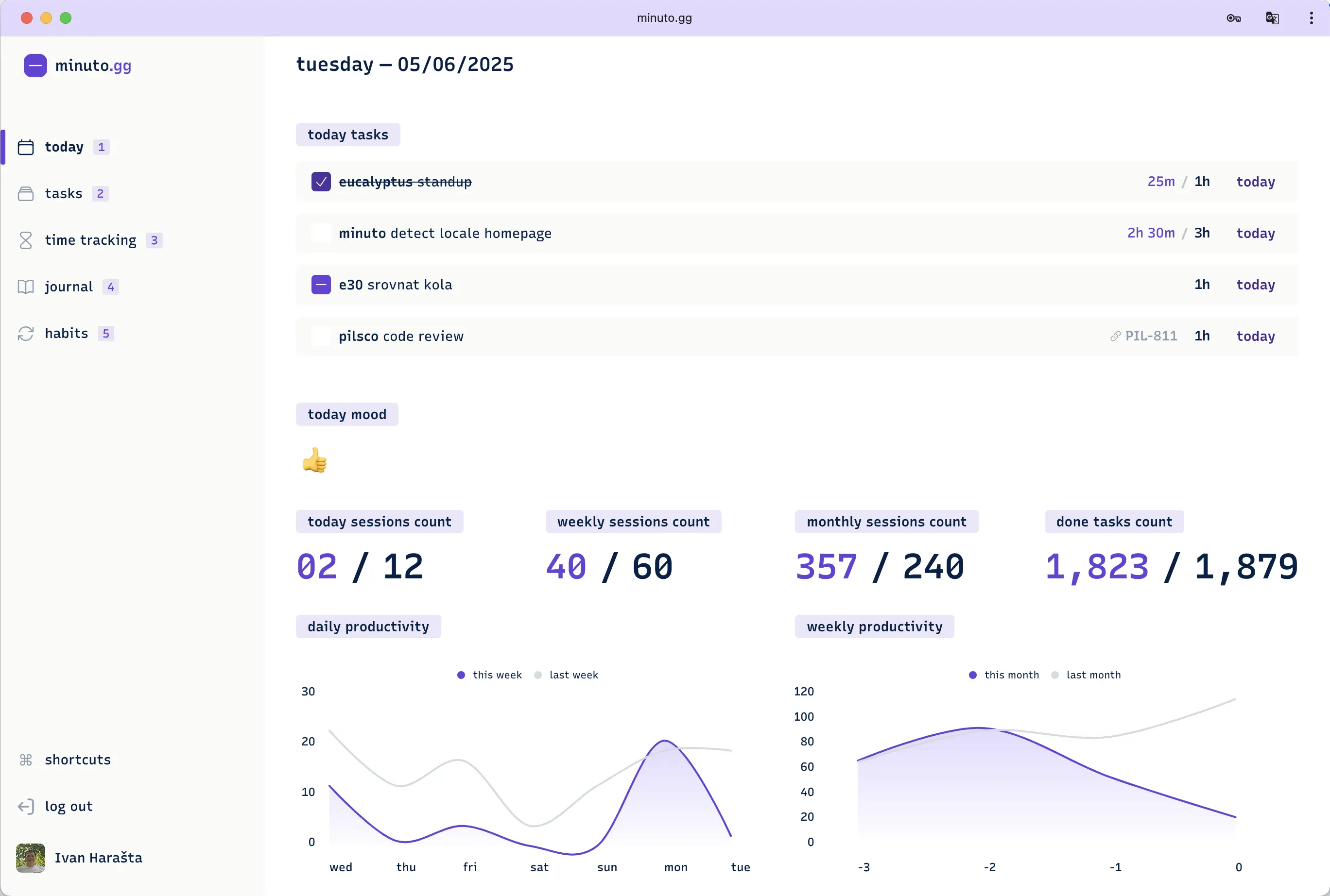 today page app screenshot